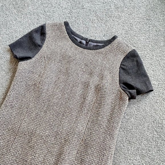 Talbots Luxurious Wool Shift Dress in Gray, Cream & Silver Winter US 6P - J2165 - Picture 2 of 9